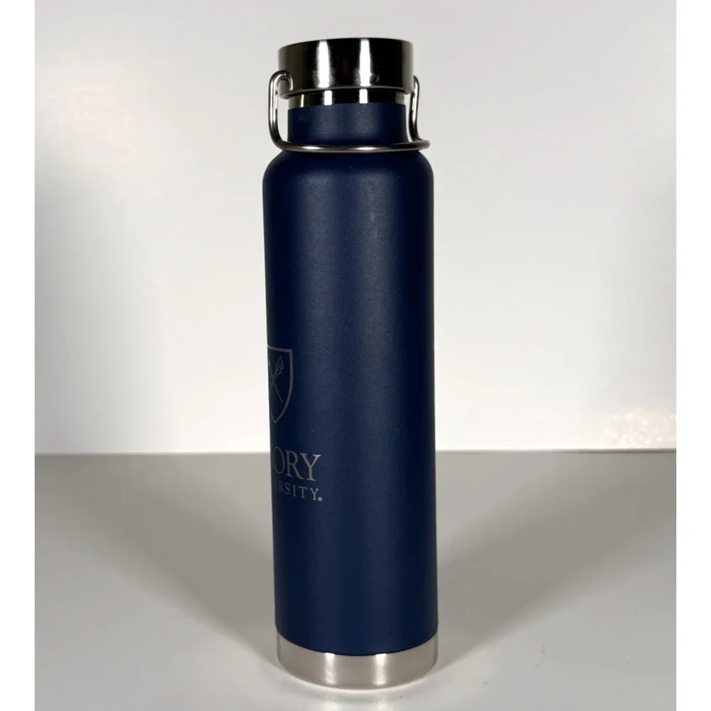 Emory University Stainless Steel Insulated Water Bottle Blue Travel Flask